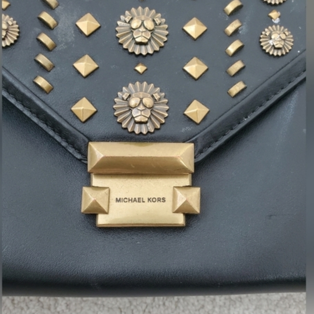Michael Kors Studded Whitney Black Crossbody Shoulder Bag - Picture 6 of 14
